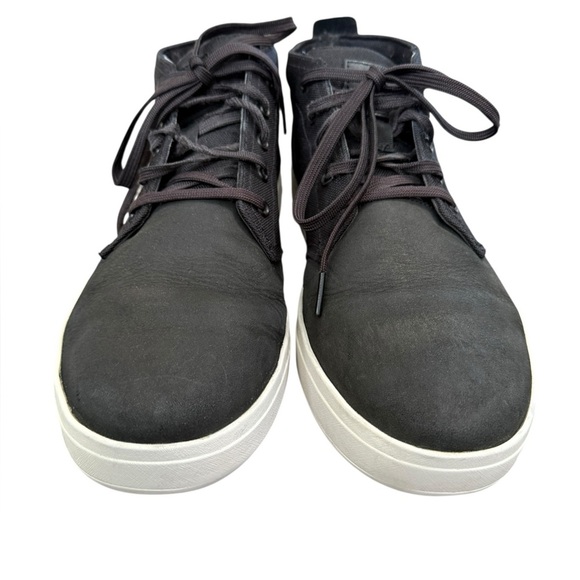 Timberland Davis Square Black Leather & Cordura Canvas Ortholite Chukka Shoe 10 - Picture 6 of 16